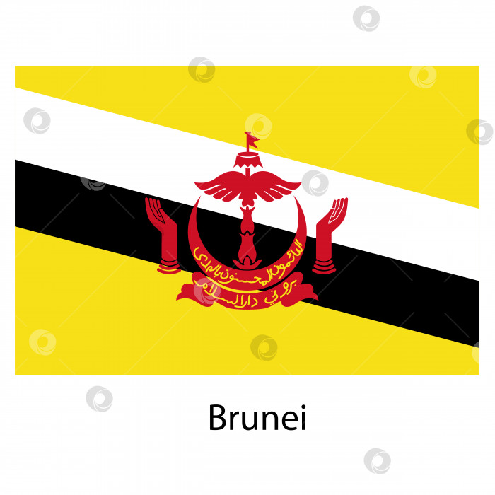 Скачать Флаг страны Бруней. Векторная иллюстрация. фотосток Ozero
