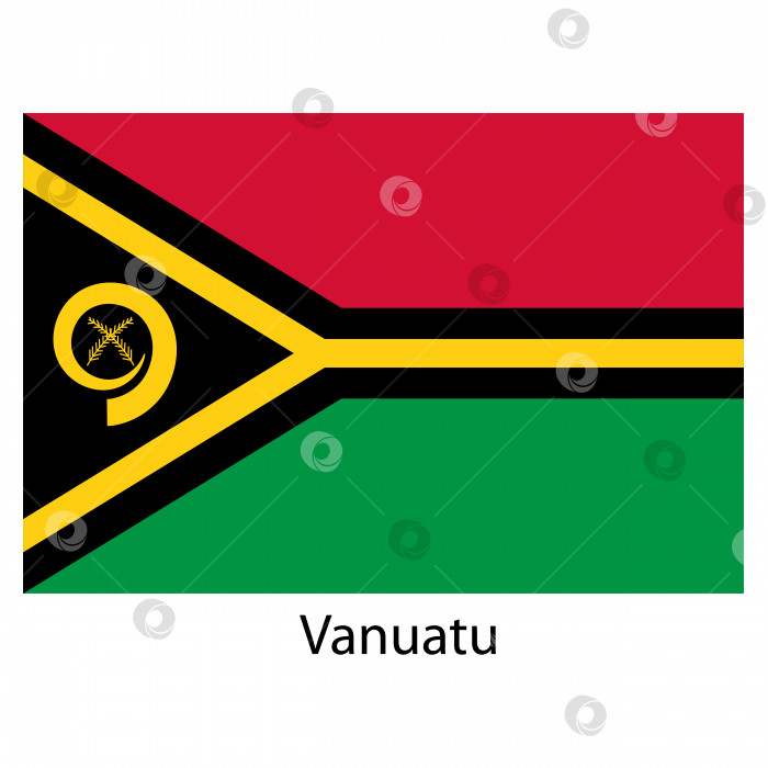 Скачать Флаг страны Вануату. Векторная иллюстрация. фотосток Ozero
