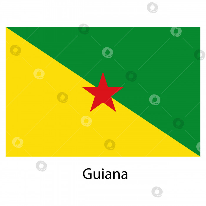 Скачать Флаг страны Гвиана. Векторная иллюстрация. фотосток Ozero