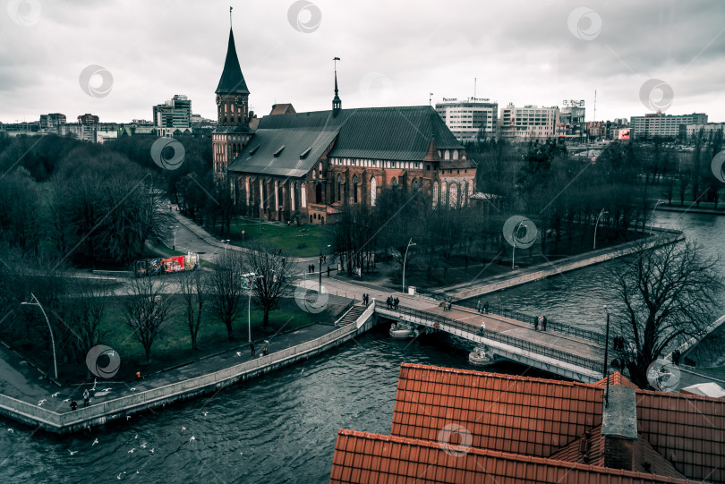 Скачать Калининград, Россия, 2 февраля 2020 года, достопримечательность католического храма - кафедрального собора Канта фотосток Ozero