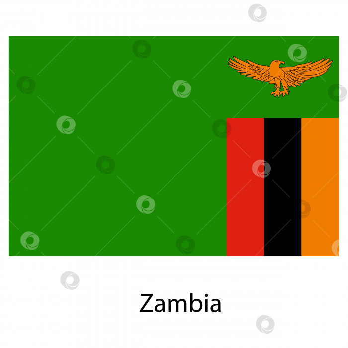 Скачать Флаг страны Замбия. Векторная иллюстрация. фотосток Ozero