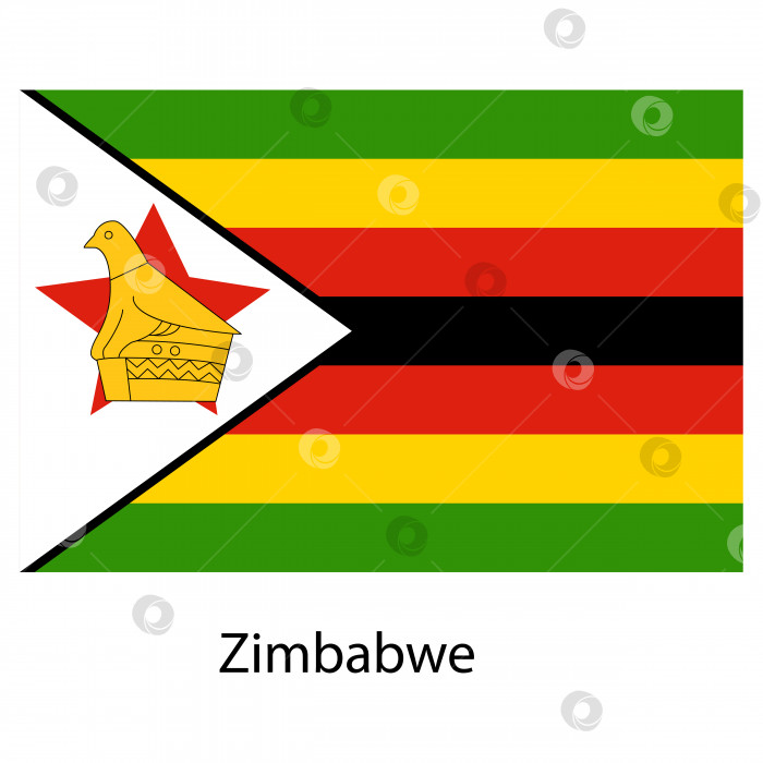 Скачать Флаг страны Зимбабве. Векторная иллюстрация. фотосток Ozero