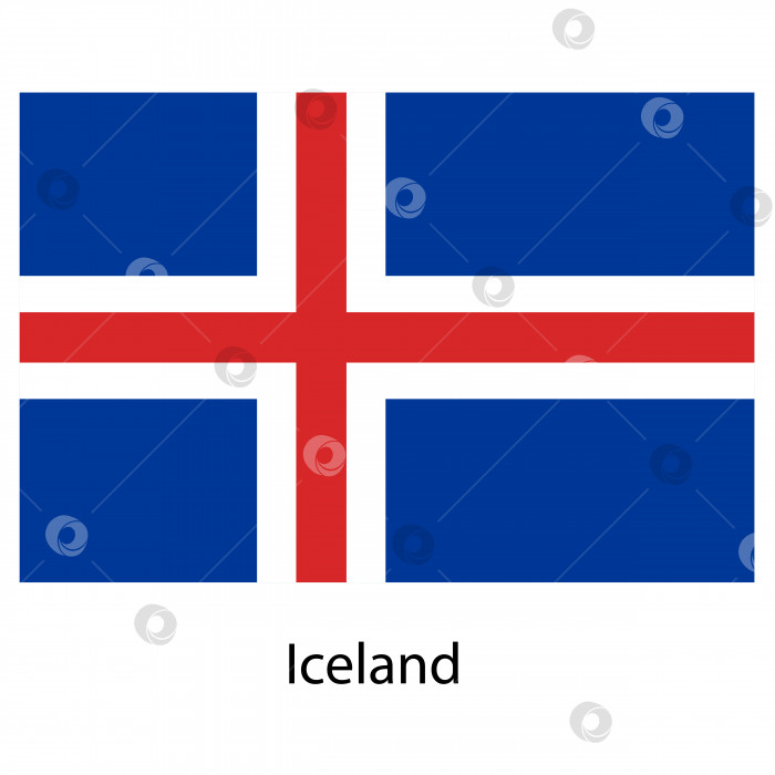Скачать Флаг страны Исландия. Векторная иллюстрация. фотосток Ozero