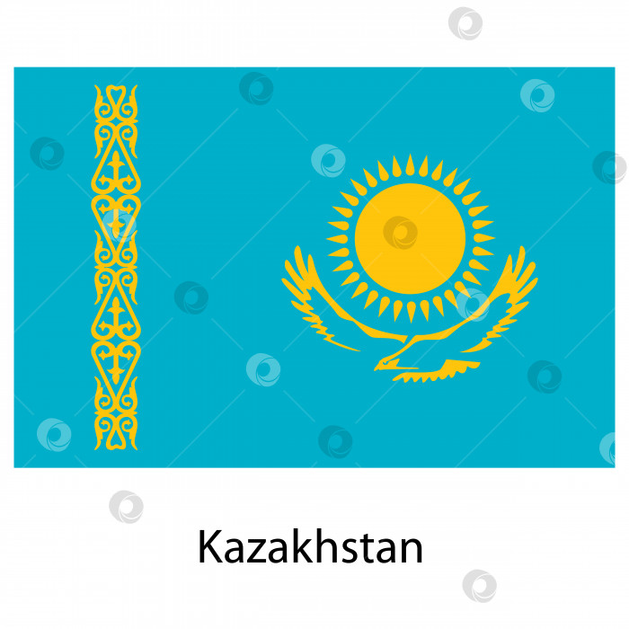 Скачать Флаг страны Казахстан. Векторная иллюстрация. фотосток Ozero