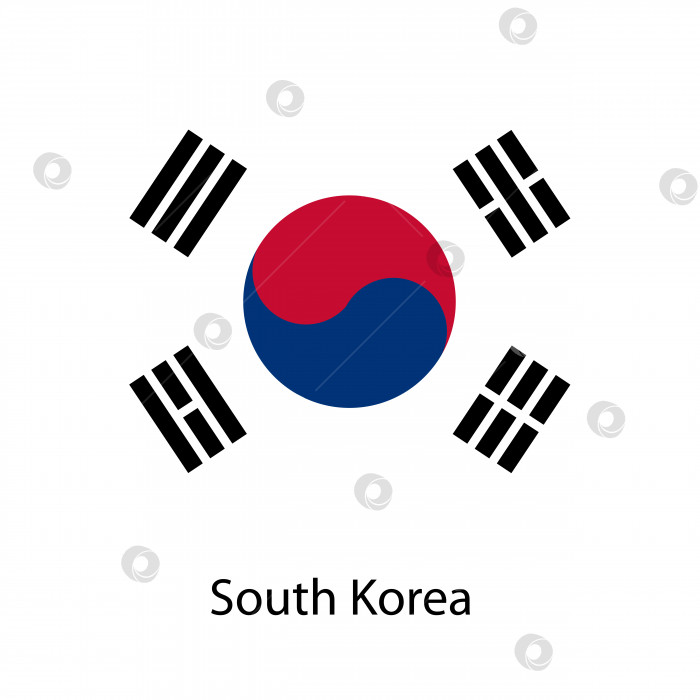 Скачать Флаг страны Южная Корея. Векторная иллюстрация. фотосток Ozero