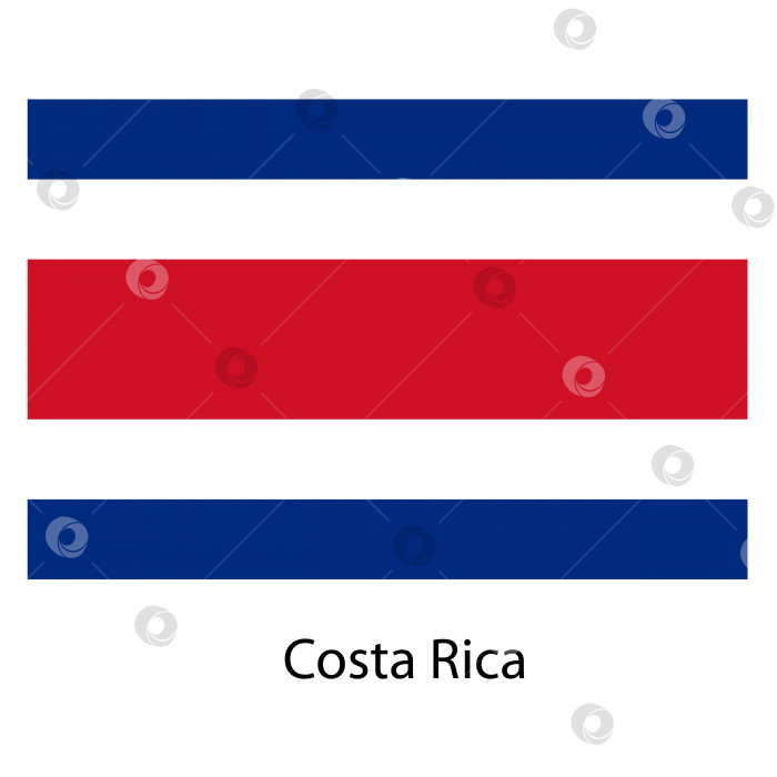 Скачать Флаг страны Коста-Рика. Векторная иллюстрация. фотосток Ozero