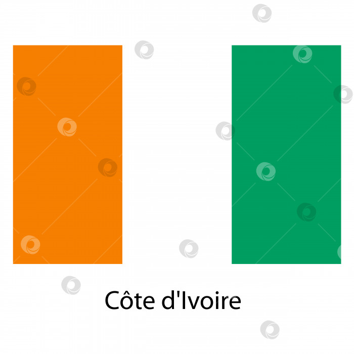 Скачать Флаг страны Кот-д'Ивуар. Векторная иллюстрация. фотосток Ozero