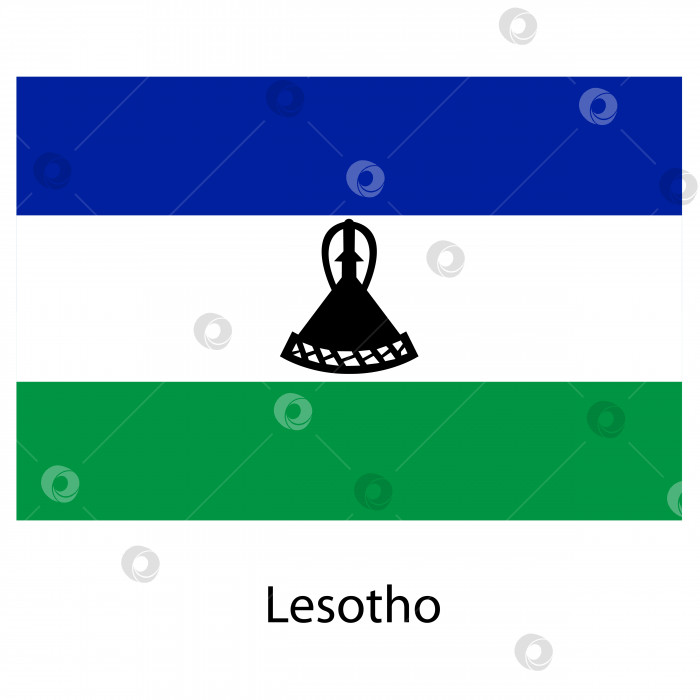 Скачать Флаг страны Лесото. Векторная иллюстрация. фотосток Ozero