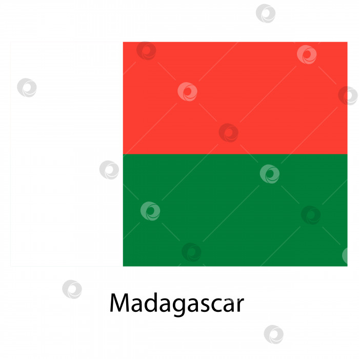 Скачать Флаг страны Мадагаскар. Векторная иллюстрация. фотосток Ozero