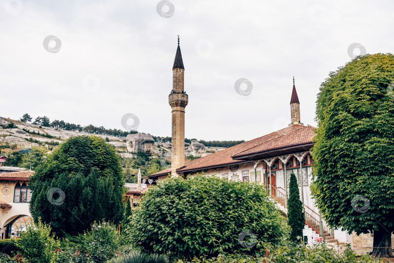 Скачать Бахчисарай, Крым, 20 июля 2020 года, внешний вид исламской достопримечательности - музея Ханского дворца фотосток Ozero