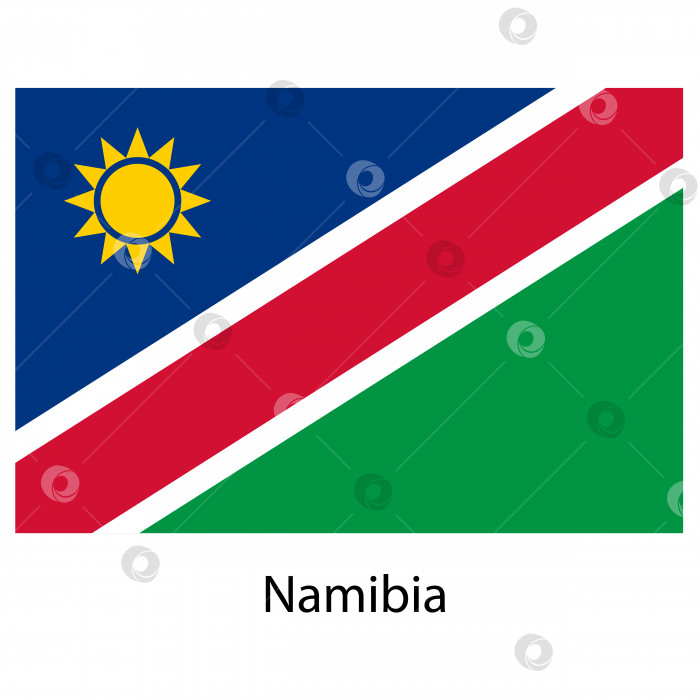 Скачать Флаг страны Намибия. Векторная иллюстрация. фотосток Ozero