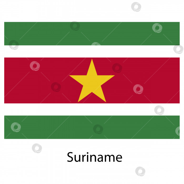 Скачать Флаг страны Суринам. Векторная иллюстрация. фотосток Ozero