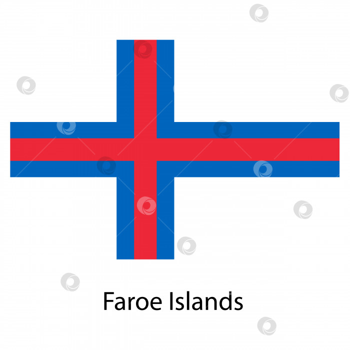 Скачать Флаг страны Фарерские острова. Векторная иллюстрация. фотосток Ozero