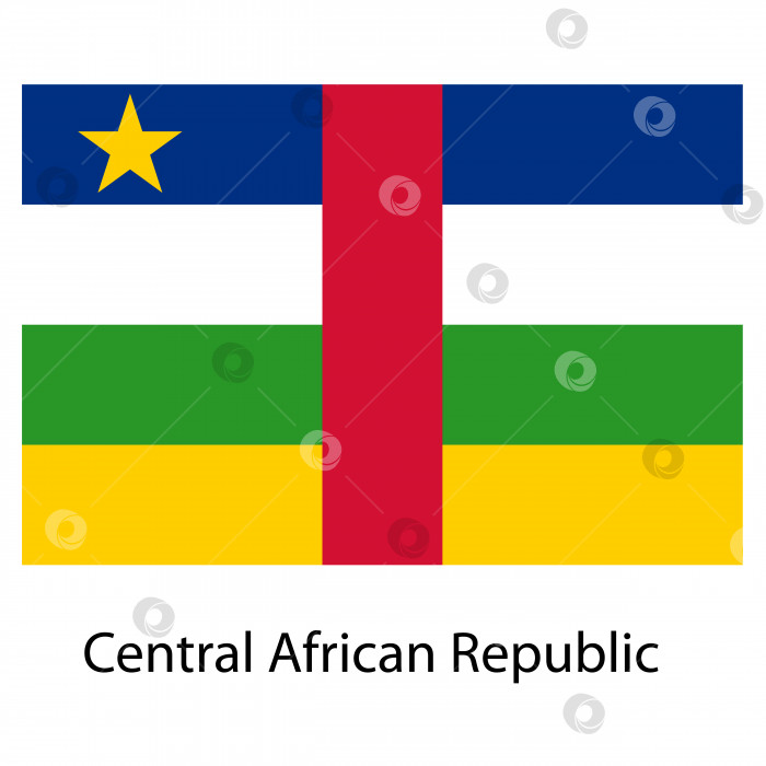 Скачать Флаг страны Центральноафриканская Республика. Векторная иллюстрация. фотосток Ozero