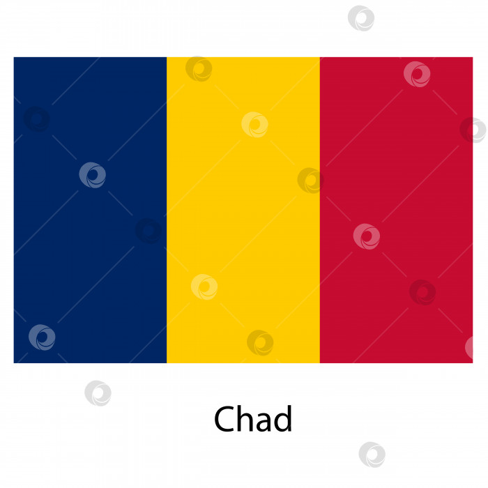 Скачать Флаг страны Чад. Векторная иллюстрация. фотосток Ozero
