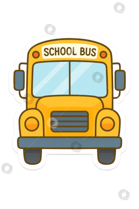Скачать Концепция "Назад в школу" с иллюстрацией изолированного желтого школьного автобуса фотосток Ozero
