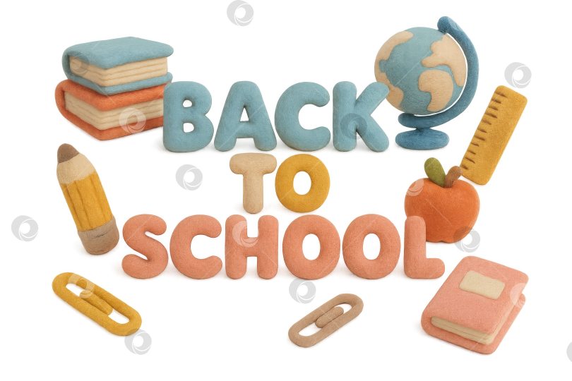 Скачать Концепция "Назад в школу" с образовательными предметами в игривом стиле, изолированными на прозрачных фотосток Ozero