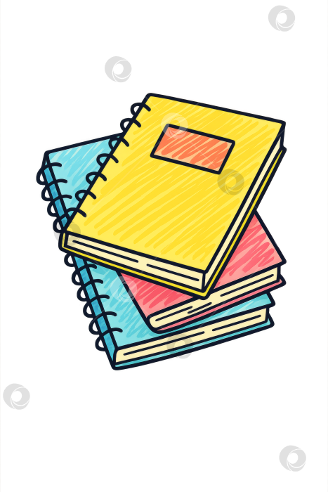 Скачать Концепция "Назад в школу" со стопкой красочных тетрадей на прозрачном фоне фотосток Ozero