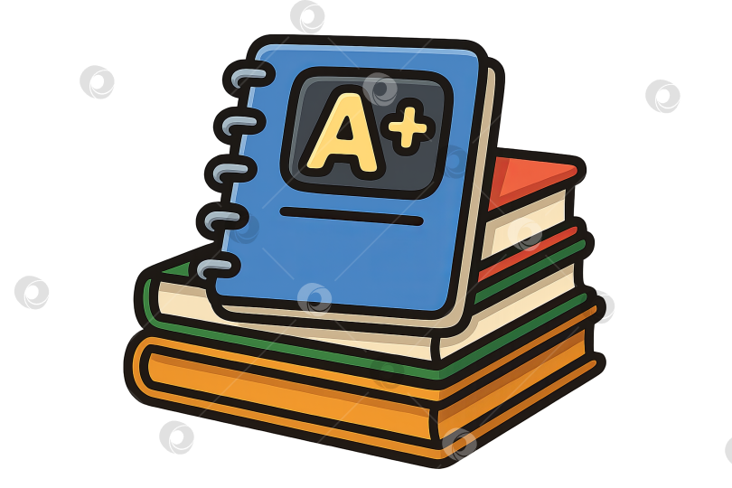 Скачать Концепция "Назад в школу" с изображением стопок книг на изолированном прозрачном фоне фотосток Ozero