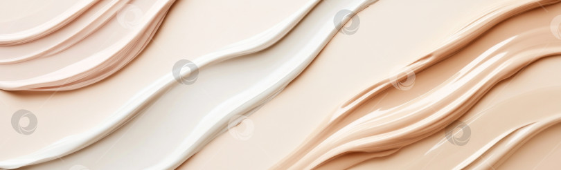 Скачать Жидкие текстуры косметики, нанесенные с помощью крема-хайлайтера, абстрактный фон фотосток Ozero