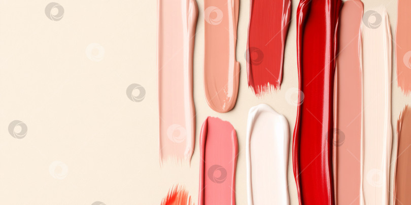 Скачать Текстура губной помады размазывается различными цветами для создания фона косметики фотосток Ozero