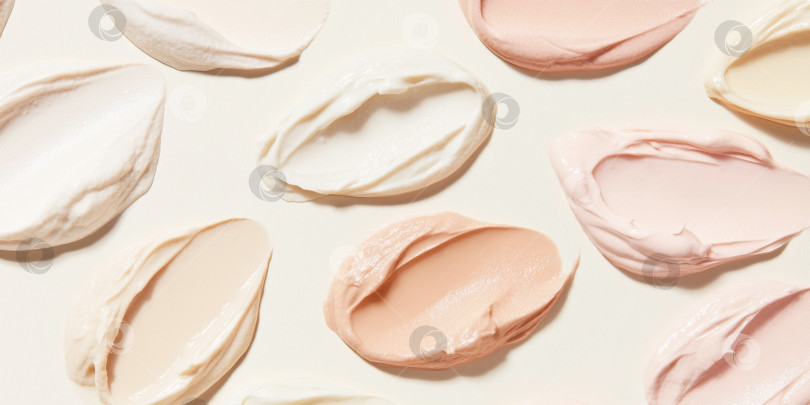 Скачать Жидкие косметические текстуры с нанесенным хайлайтером и тональным кремом фотосток Ozero