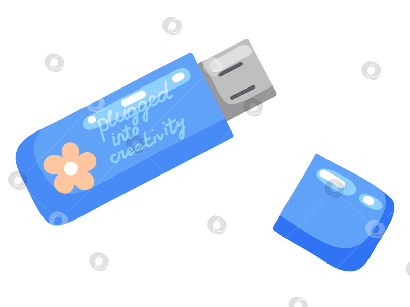 Скачать Нарисованная от руки иллюстрация флэш-накопителя USB фотосток Ozero