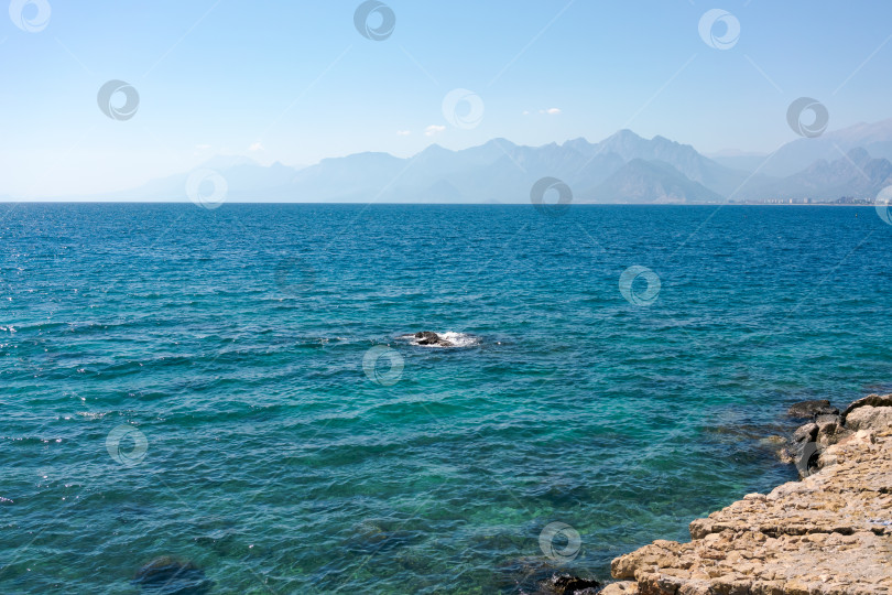 Скачать Водоем с камнем в нем фотосток Ozero