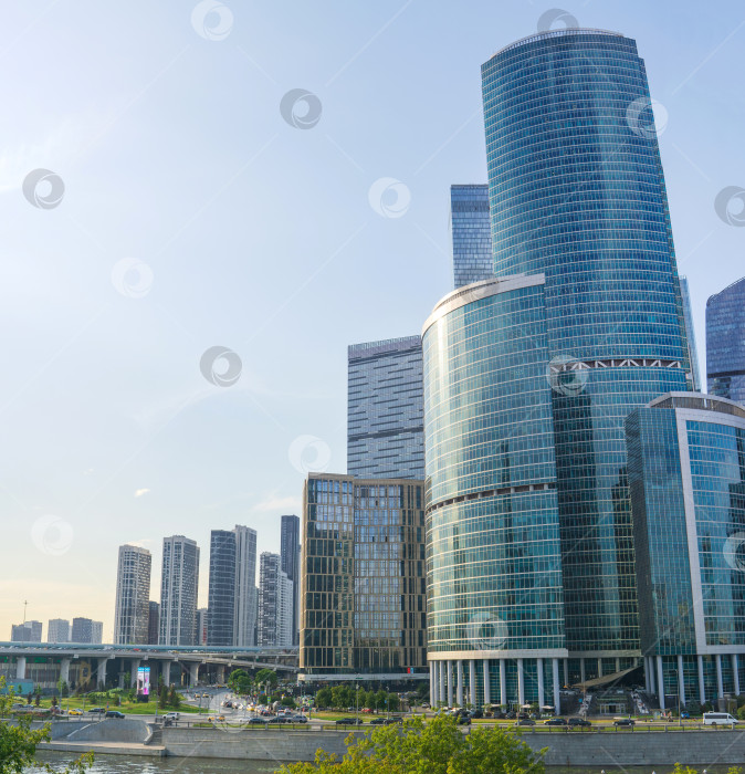 Скачать Московский международный деловой центр, панорамный вид с Москвы-реки фотосток Ozero