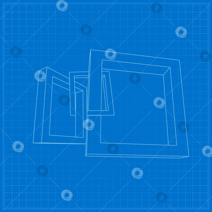 Скачать Схема трех прямоугольных 3D-рамок фотосток Ozero