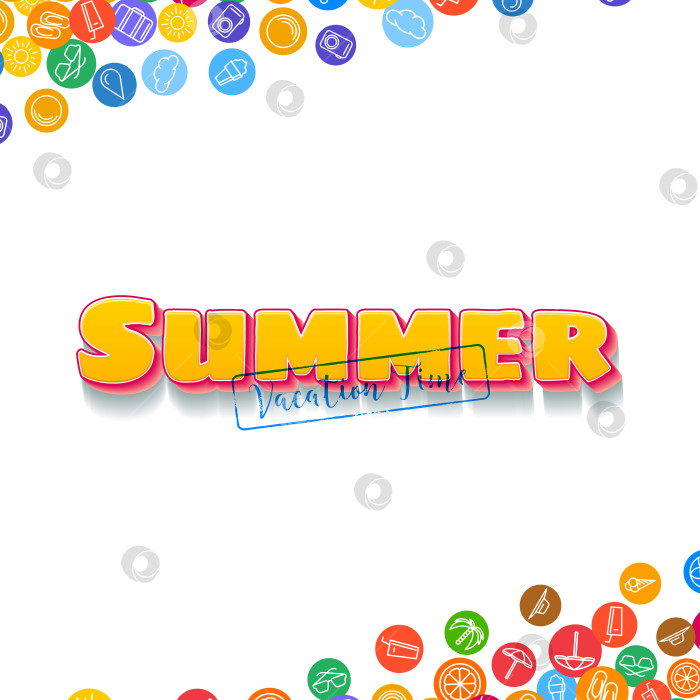 Скачать Фон отпуска с разбросанными летними значками фотосток Ozero