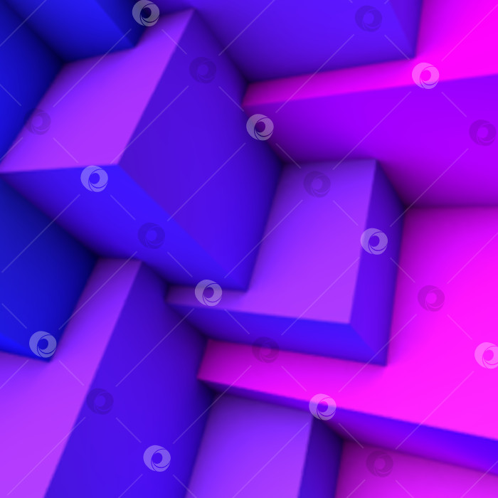 Скачать Абстрактный фон с синими градиентными накладывающимися друг на друга кубами фотосток Ozero