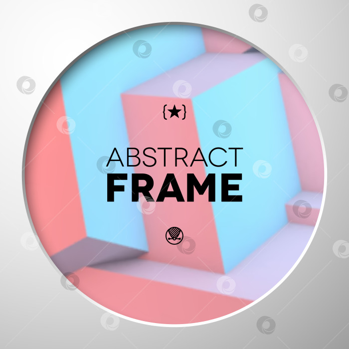 Скачать Абстрактная рамка с розовым кварцем и кубиками безмятежности фотосток Ozero