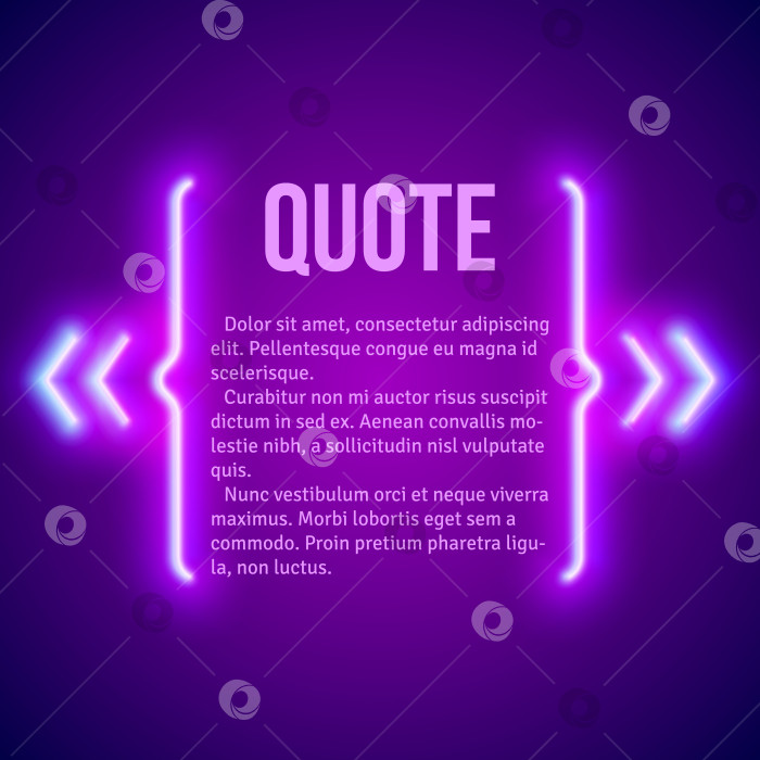 Скачать Ретро неоновая светящаяся рамка с цитатами фотосток Ozero