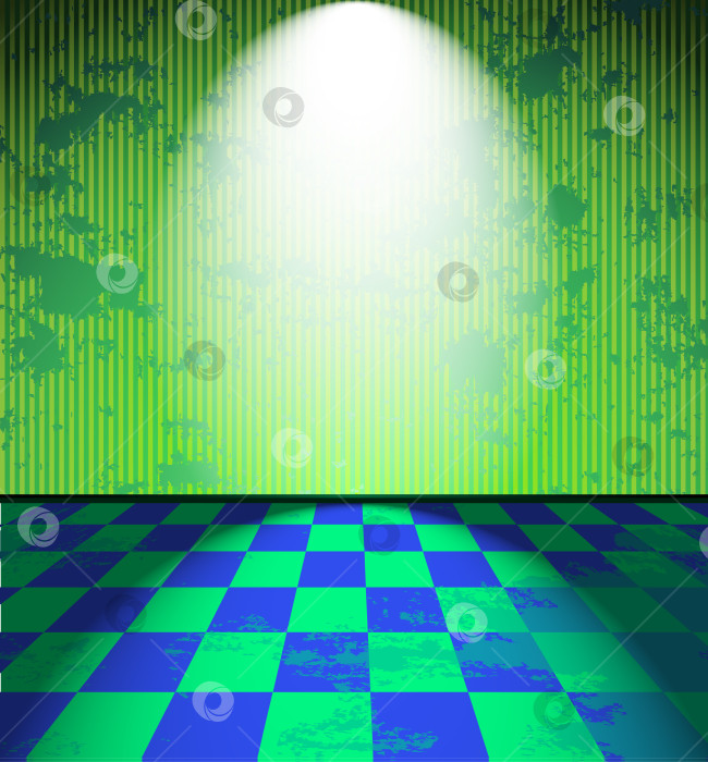 Скачать Зеленая гранжевая комната фотосток Ozero