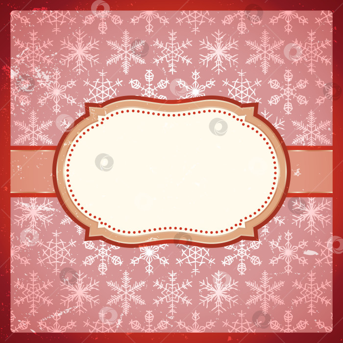 Скачать Винтажная рамка со снежинками фотосток Ozero