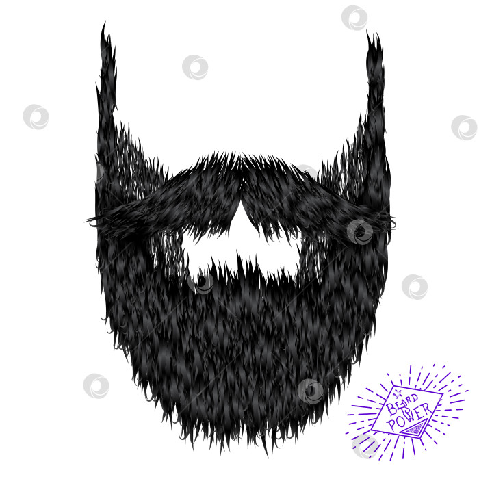 Скачать Волосатый кудрявый хипстер с сильной бородой рисует фотосток Ozero