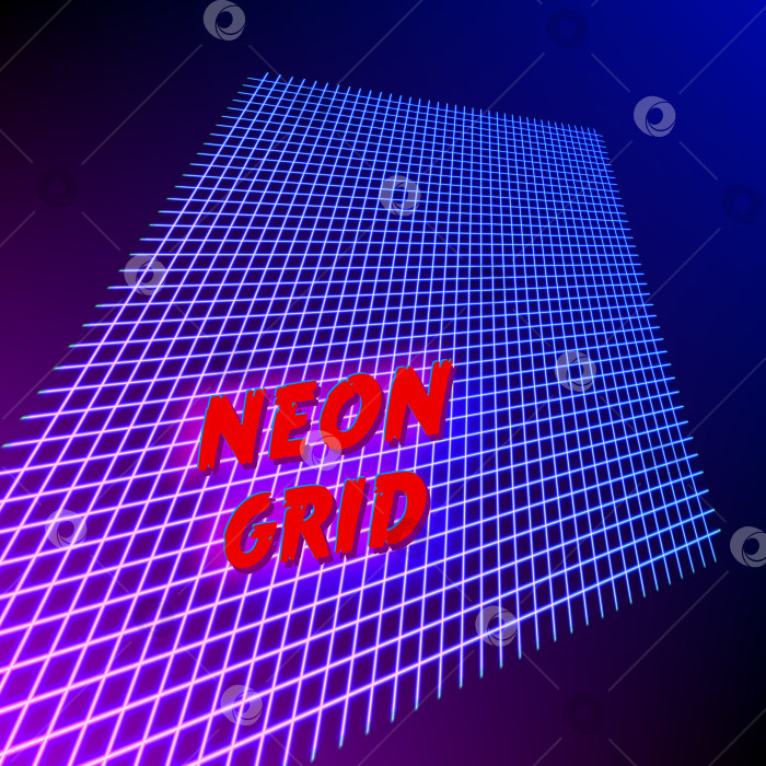 Скачать Яркие неоновые линии сетки, светящийся фон в стиле 80-х фотосток Ozero