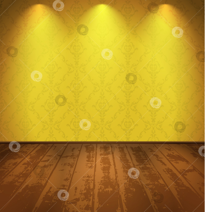 Скачать Желтая винтажная комната фотосток Ozero