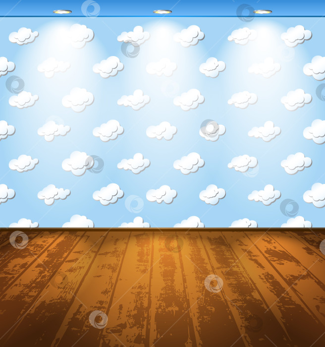 Скачать Комната с облаками фотосток Ozero