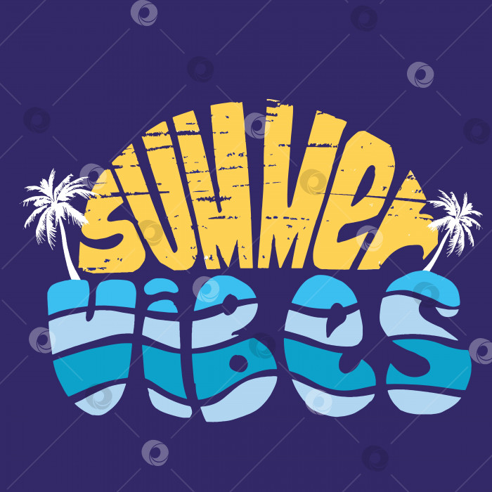 Скачать Красочный логотип Summer Vibes на темном фоне фотосток Ozero