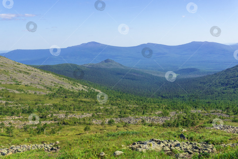 Скачать вид на горный хребет летом. Россия, Урал фотосток Ozero