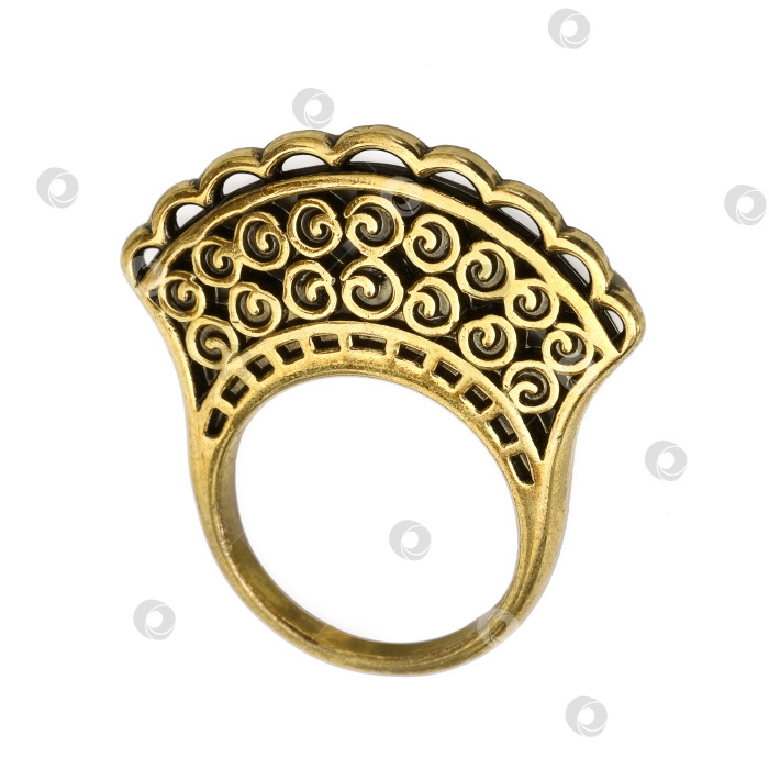 Скачать Кольцо с ювелирным дизайном, выделенное на белом фоне фотосток Ozero