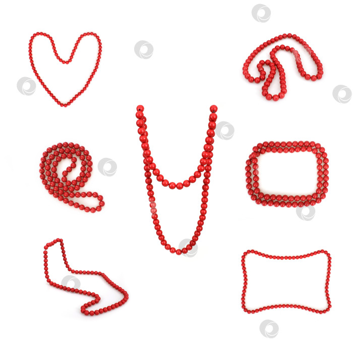 Скачать Красные бусины, выделяющиеся на белом фоне фотосток Ozero