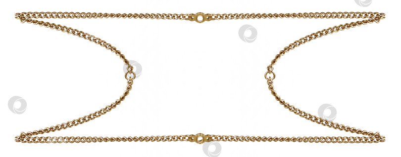 Скачать Золотая металлическая цепочка-ошейник, выделяющаяся на белом фоне фотосток Ozero