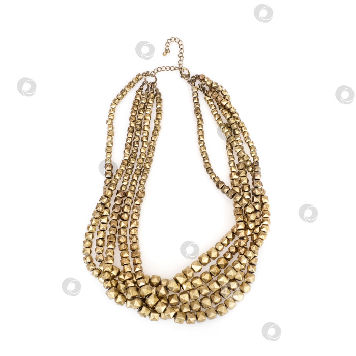 Скачать Золотые ожерелья, выделяющиеся на белом фоне фотосток Ozero