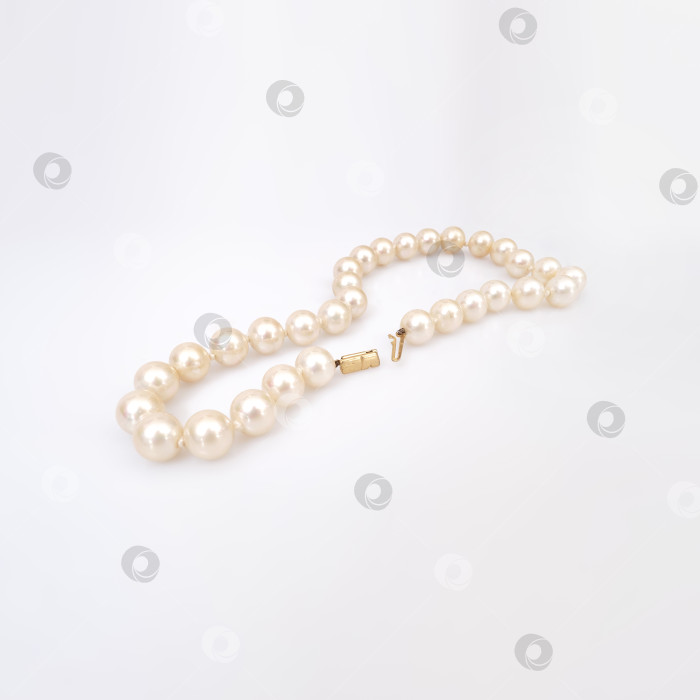 Скачать Драгоценное жемчужное ожерелье, выделенное на белом фоне фотосток Ozero