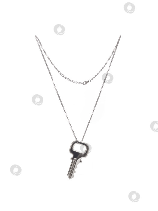 Скачать Золотая подвеска с увеличительным стеклом, выделенная на белом фоне фотосток Ozero