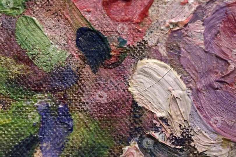 Скачать Изолированная картина маслом на холсте крупным планом (макро) для создания красивого фона фотосток Ozero