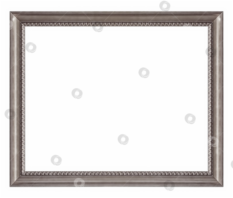 Скачать Серебряная рамка для картин, зеркал или фотографий на белом фоне фотосток Ozero